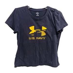Under Armour US Navy T-shirt Short Sleeve Loose Small Blue Gym Running